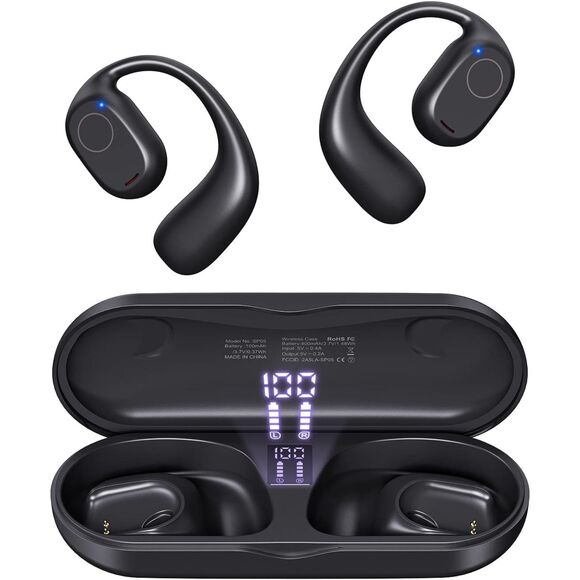 Open Ear Bluetooth 5.3 Wireless Headphones w Digital Display Charging Case(1097) - Picture 1 of 7